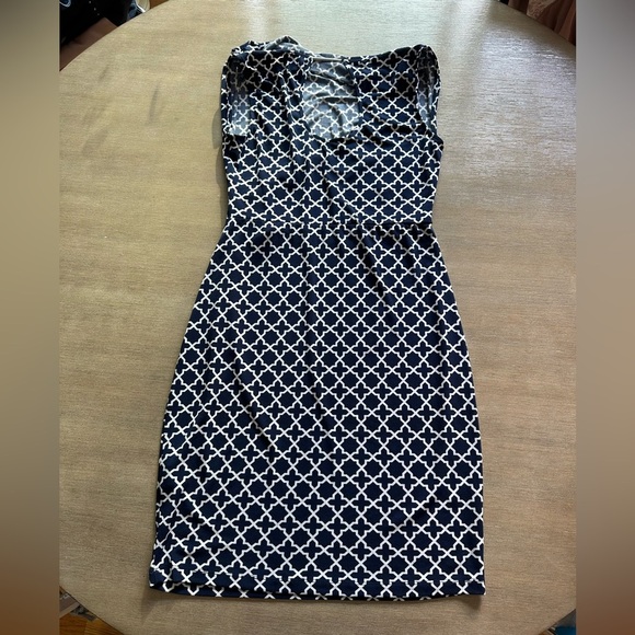 Nautica Navy and White Geometric Midi Dress - Picture 7 of 7